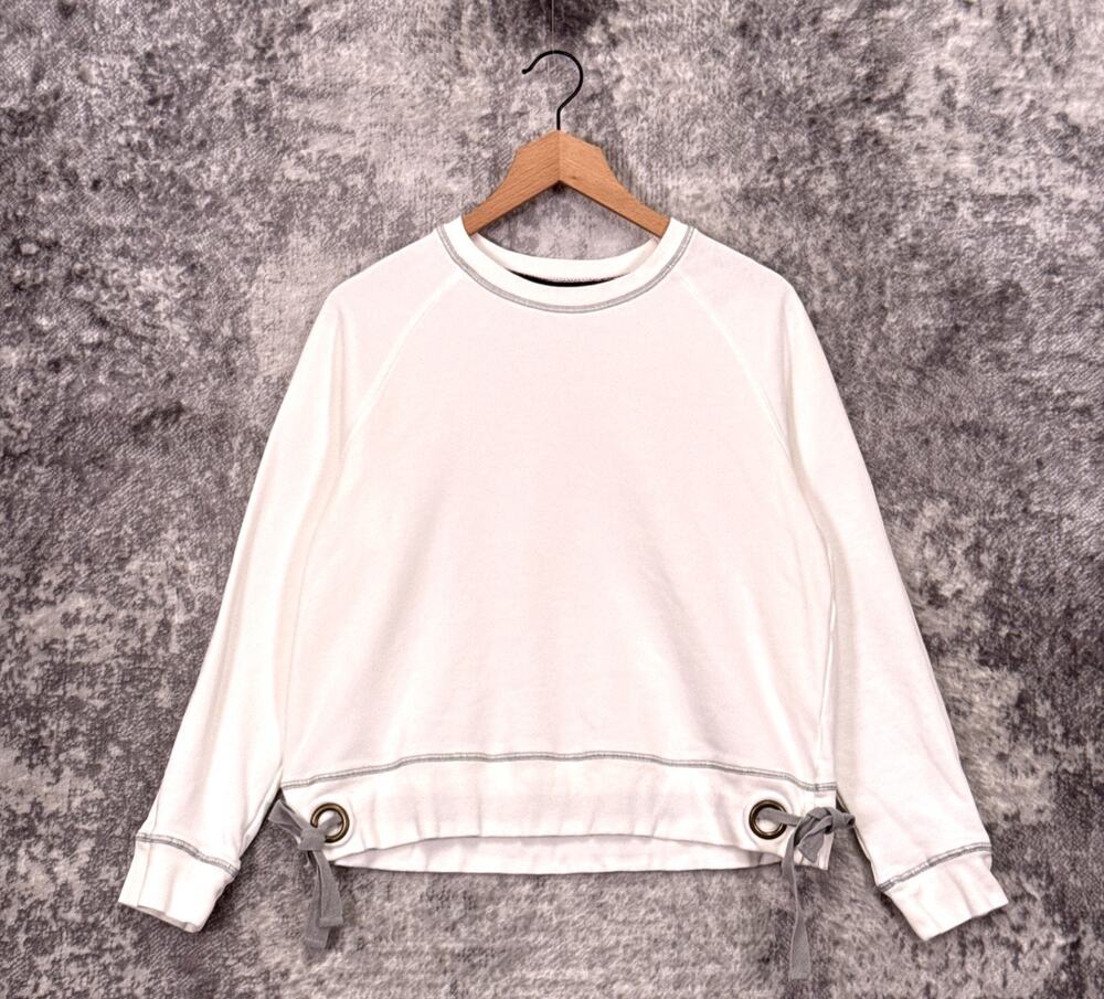MERSEA Frenchie Sweatshirt Medium Womens White Side Tie